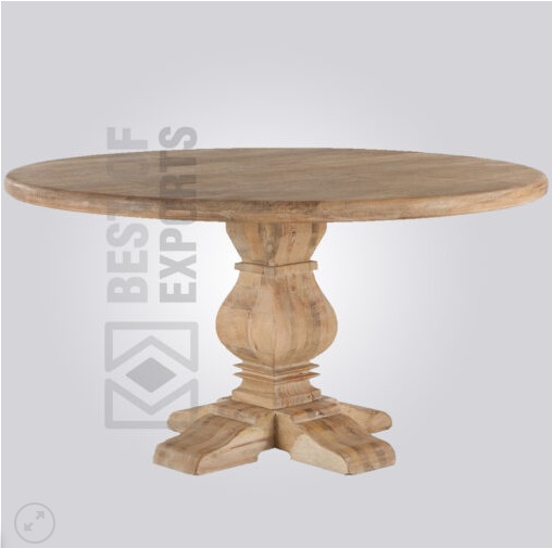 Solid Wood Rustic Round Dining Table